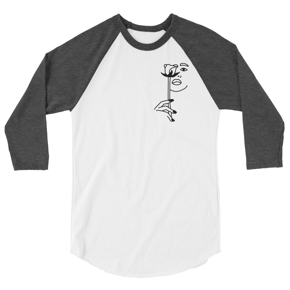 3/4 sleeve raglan shirt White