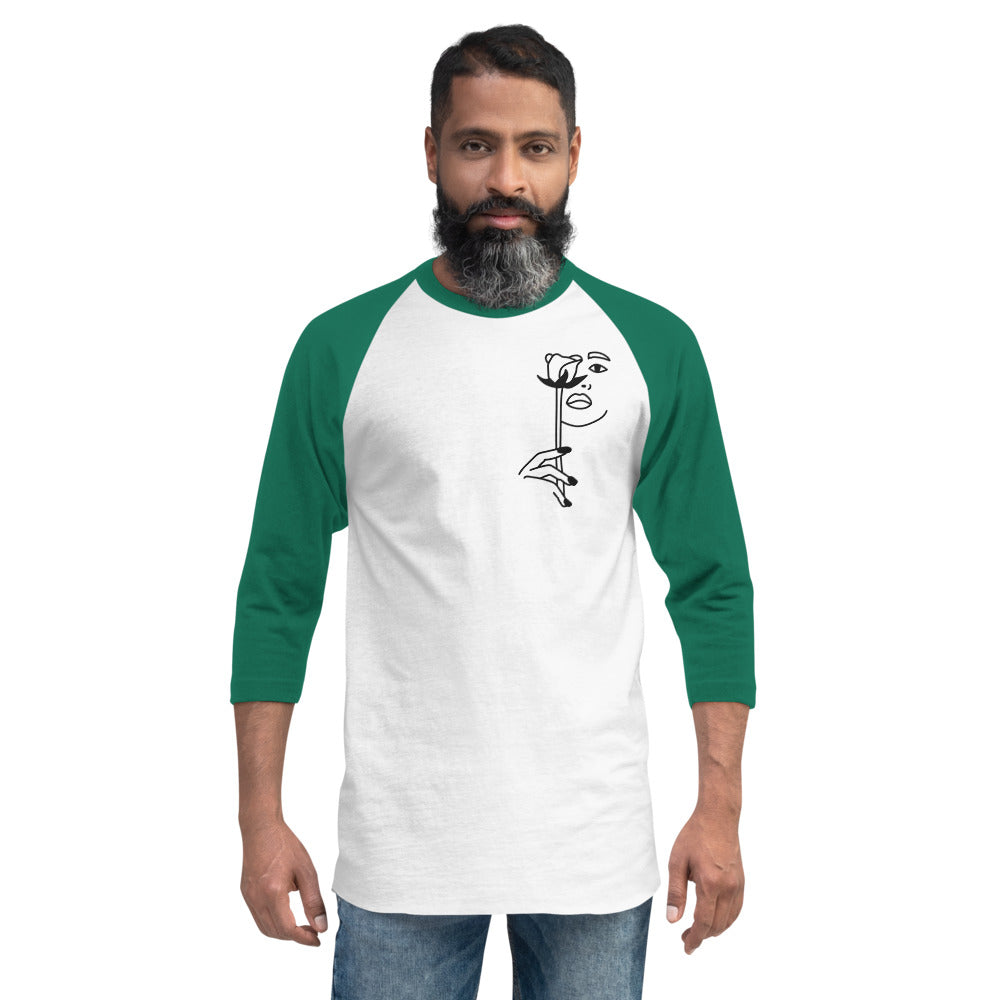 3/4 sleeve raglan shirt White